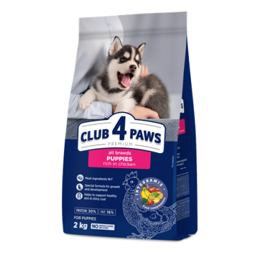 CLUB 4 PAWS Premium for puppies "Rich in chicken". Сomplete dry pet food